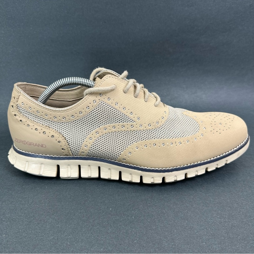Cole Haan Zerogrand Grand OS Stitch Oxford Beige Wingtip C24961 Mens Size 10 M